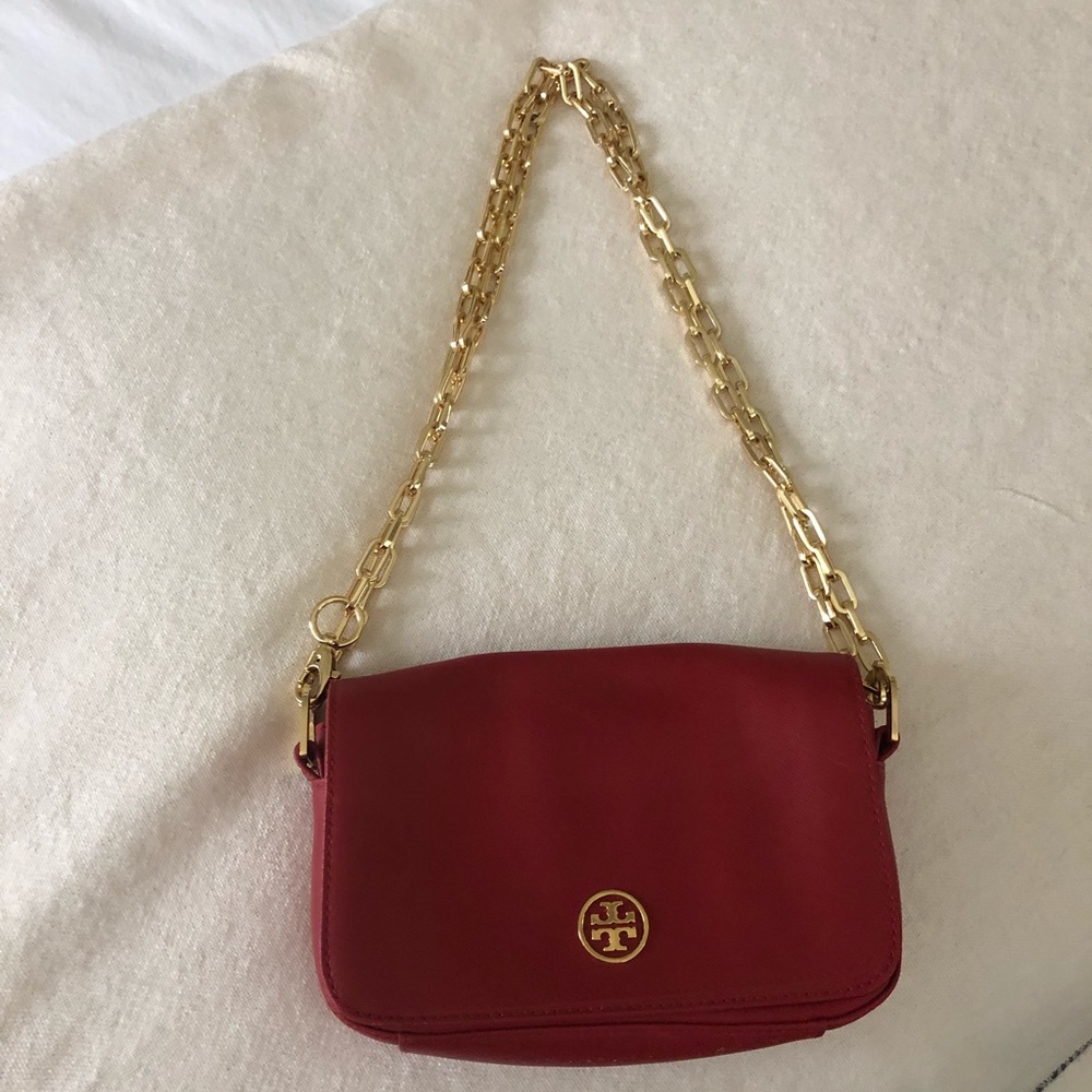 Red Tory Burch cross body purse